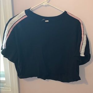 Divided black crop top